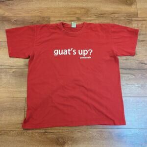 VTG Guat's Up Guatemala Adult XXXL Shirt Boxy Oversized Red Tzolkin